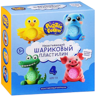 Шариковый пластилин модели "Puzzle Foam" Зверики 4 цвета, 3+ AS-FM056