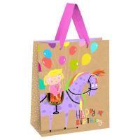 Пакет подарочный 26 x 32 x 12 см MESHU "Happy Birthday. Unicorn " выборочный лак, крафт RE-MS_51787