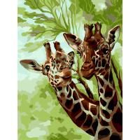 Картина по номерам на картоне ТРИ СОВЫ "Жирафы в саванне" 30 x 40 см, краски, кисть RE-КК_44039