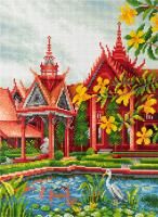 Кристальная (алмазная) мозаика ФРЕЯ на подрамнике "Путешествие в Камбоджу" 30 х 40 см ALPD-061