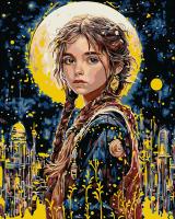 Набор для раскрашивания по номерам (с поталью) ФРЕЯ 50 х 40 см "Юная чародейка" PNB/PLPT-349