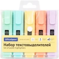 Набор текстовыделителей OfficeSpace 5 цв 1-5 мм, пастельные цвета, европодвес RE-HL5_69050