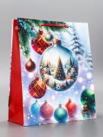 Пакет подарочный ламинированный 26 х 12 х 32 см "Шар Новогодний" SIM-10911804