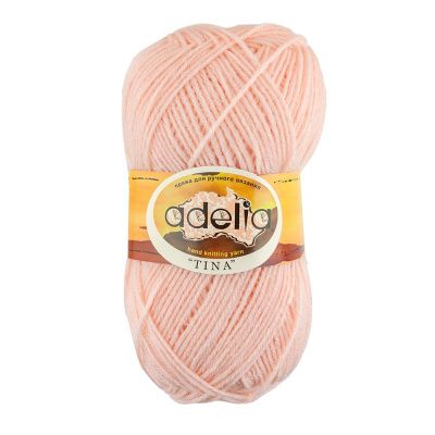 Пряжа ADELIA Tina 100% акрил 1 x 100 г 308 ± 10 м №015 персиковый ADE-TIN-015