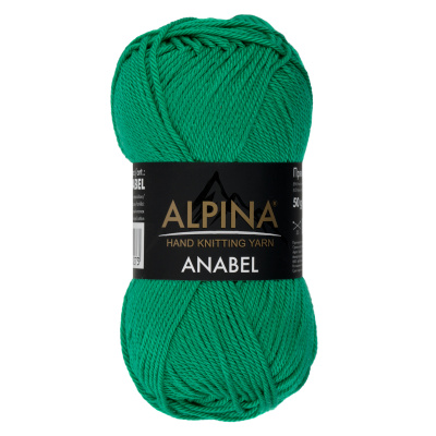 Пряжа ALPINA Anabel 100% мерсеризованный хлопок 1 х 50 г 120 ± 6 м №015 яр.зелёный ALP-ANA-015