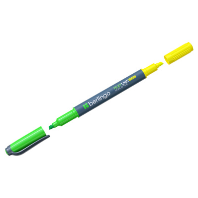 Текстовыделитель двусторонний Berlingo "Textline HL220" 0.5-4 мм, желтый/зеленый RE-T2033