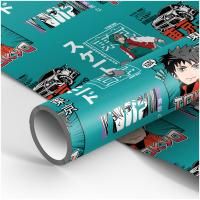 Упаковочная бумага глянцевая MESHU "Anime boy" 1л. 70 x 100 см 80 г/м2 RE-MS_53465