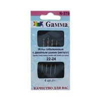 Иглы для шитья ручные GAMMA гобеленовые 4 шт №22-24 с двойным ушком в конверте N-379