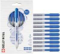 Ручка гелевая SAKURA Gelly Roll Stardust, набор 10 шт, синий, средний наконечник 0.8 мм, выдвижной корпус RTPXGBRACL10A