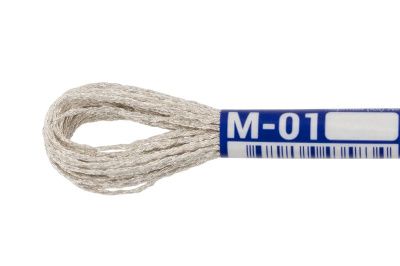 Нитки для вышивания GAMMA мулине SM металлик 8 м серебро MG-М-01