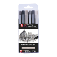 Набор маркеров акварельных SAKURA Koi кисточка 6 цветов MPXBR-6