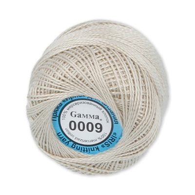 Пряжа GAMMA Ирис 100% хлопок 1 x 10 г 82 ± 3 м №0009 св-сер-бежевый GAM-IRI-1-0009