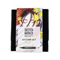 Набор маркеров SKETCHMARKER Brush Autumn Set 12 шт Осень + сумка органайзер MPSMB-12AUTMN