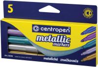 Набор маркеров для декорирования Centropen "Metallic Markers" 5 цв 2-3 мм металлик, пулевидные, карт.уп. RE-6 8690 0501