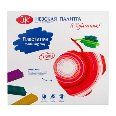 Пластилин Я-ХУДОЖНИК! 12 цв, 240 г, стек NP-221411506