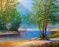 Картина по номерам: Река в лесу 40 x 50 см CV-MG2151