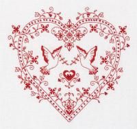 Набор для вышивания PANNA Сердце с голубями 20 х 19 см SO-1403