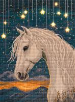 Кристальная (алмазная) мозаика ФРЕЯ на подрамнике (со светодиодами) "Лунный конь" 30 х 40 см ALDD-315