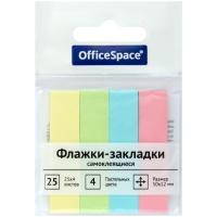 Флажки-закладки OfficeSpace 50 x 12 мм 25 л x 4 пастельных цвета европодвес RE-SN25_21801