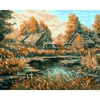 Картина по номерам на холсте ТРИ СОВЫ "Деревня" 40 x 50 см, краски, кисть RE-КХ_44185