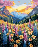 Набор для раскрашивания по номерам (холст на подрамнике) ФРЕЯ 50 х 40 см "Горная долина" PNB/PL-360