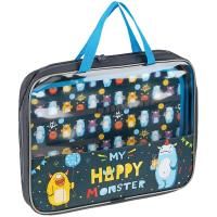Папка с ручками А4 ArtSpace "Happy Monster" 50 мм, полиэстер, на молнии RE-ПТР-111_42172