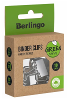 Зажимы для бумаг 19 мм Berlingo "Green Series" 10 шт, крафт упак., европодвес RE-BC_1019J