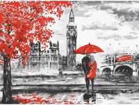 Картина по номерам на картоне ТРИ СОВЫ "Красный Лондон" 30 x 40 см с акриловыми красками и кистями RE-КК_44071