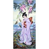 Канва/ткань с рисунком "Grafitec" серия 8.000 60 x 30 см Японка 8.051