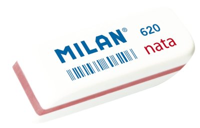 Ластик прямоугольный MILAN "620 nata" 56 x 19 x 12 мм, синт.каучук, белый, со скошенным краем ML-CPM620
