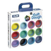 Набор массы для лепки MILAN Soft Dough Super Colours 16 цв x 30 г (класс, неон, блест) ML-913316SC