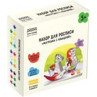 Набор для росписи ТРИ СОВЫ "Матрешка с лошадкой" с красками и кистью RE-НР_54910