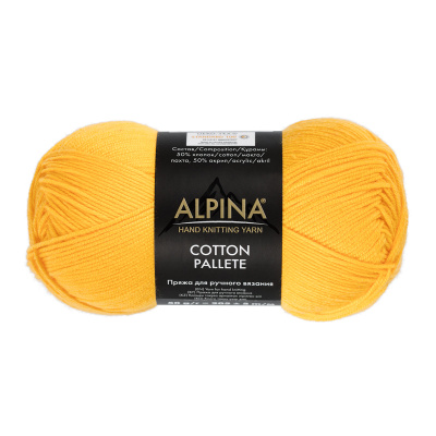 Пряжа ALPINA Cotton Pallete 50% хлопок, 50% акрил 1 х 50 г 205 ± 5 м №11 желтый ALP-COP-11