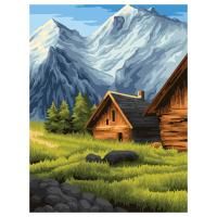 Картина по номерам на холсте ТРИ СОВЫ "Деревня в горах" 30 x 40 см, краски, кисть RE-КХ3040_53865