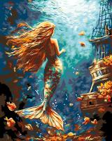 Набор для раскрашивания по номерам (холст на подрамнике) ФРЕЯ 50 х 40 см "В морских глубинах" PNB/PL-391