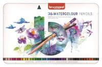 Набор акварельных карандашей BRUYNZEEL Expression Aquarel 36 цветов + кисть в металлической коробке MP60313036