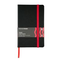 Скетчбук для зарисовок Стихия 140 г/м2 13x21 см 80 л черный, срез красный, твердая обложка с резинкой NP-ST04025