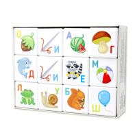 Кубики пластмассовые "Кубики для умников. Азбука" 12 шт KOR-00712