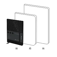 Записная книжка А6 80л.Berlingo "DoubleBlack" кожзам, черный срез, черная, с рисунком RE-NB0_94602