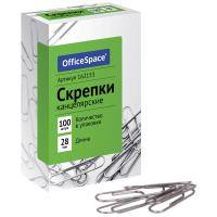 Скрепки 28 мм OfficeSpace 100 шт карт. упаковка RE-162153