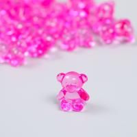 Декор для творчества пластик "Медвежонок" ярко-розовый 25 шт 1.8 x 1.5 x 1 см SIM-9129445