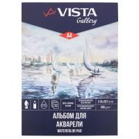 Альбом для акварели VISTA-ARTISTA 100% хлопок 300 г/м2 21 х 29.7 см 12 л, среднезер, склейка WCTC-A4