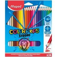 Карандаши цветные пластиковые Maped "Color'Pepes Strong" 24 цв трехранные, заточенные RE-862724