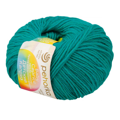 Пряжа Пехорская ПТ "Детский каприз" 50% мериносовая шерсть, 50% микрофибра 1 х 50 г 225 м №335 изумруд PEH-DET-CAP-335