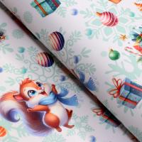 Бумага упаковочная глянцевая 70 х 100 см 80 г/м2 "Белочка" SIM-10549222