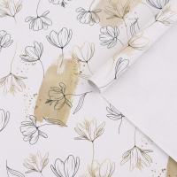 Бумага упаковочная глянцевая 50 х 70 см "Цветочный нюд" SIM-10157145