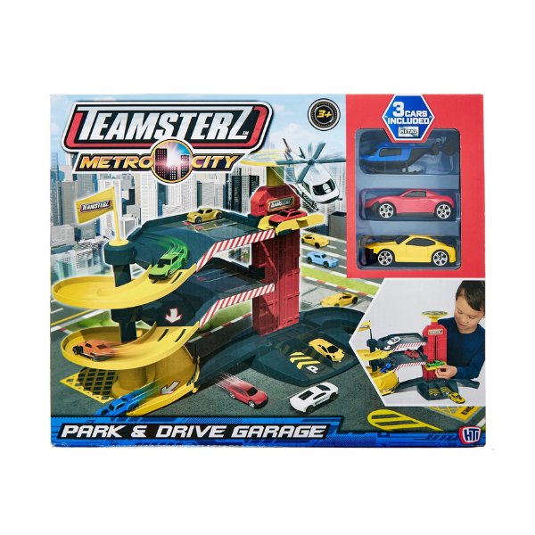 Игровой набор HTI Teamsterz Гараж  с двумя машинками и вертолётом UT-1417625