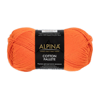 Пряжа ALPINA Cotton Pallete 50% хлопок, 50% акрил 1 х 50 г 205 ± 5 м №12 оранжевый ALP-COP-12