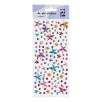 Наклейки акриловые MESHU "Shiny stars" 25 x 10 см, стразы, 137 накл, инд. уп., европодвес RE-MS_46775