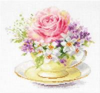 Набор для вышивания "Алиса" Лёгкие краски утра. Чашечка с розой 16 x 15 см 2-56